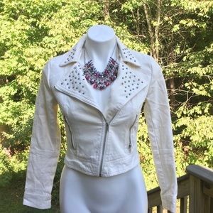 H&M cotton studded moto jacket size 4